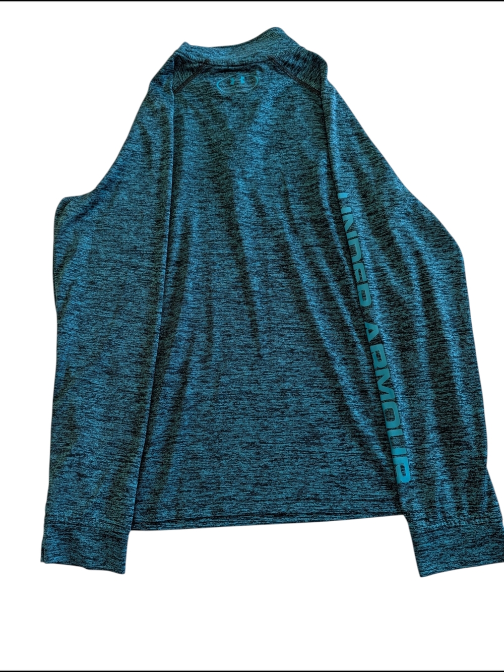 Under Armour Boy's Teal Quarter-Zip Pullover Heat Gear - Picture 4 of 8